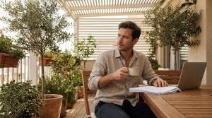 החזר מס אחרי חל"ת: עובד בודק מסמכים בבית